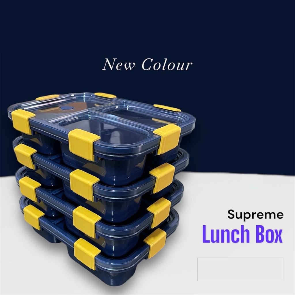 Nexapure Kids Lunch and Fruits Box - Leak-Proof 3-Compartment Lunch Box for Office & Kids | Reusable, Freezer Safe, PP Food Grade Plastic | Multicolor, Pack of 1