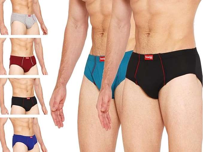 VIP Frenchie Plus Mens Cotton Briefs, Ultra-Soft, All-Day Comfort Fit, Assorted Colours - Pack of 6 - 110