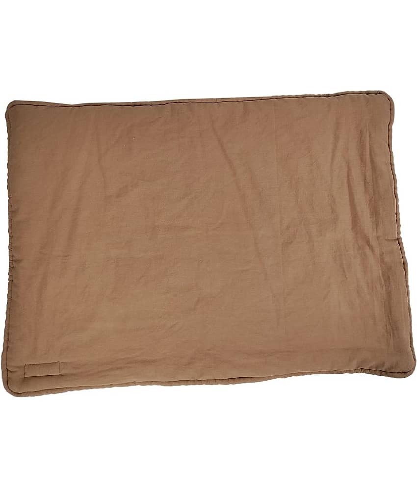NUEVOS DOGGADIL Cotton Canvas Quilted Rectangle Cat Dog Pet Bed Mattress | Foldable Padded Pet Mat_ Sandorange/ Rust view 2