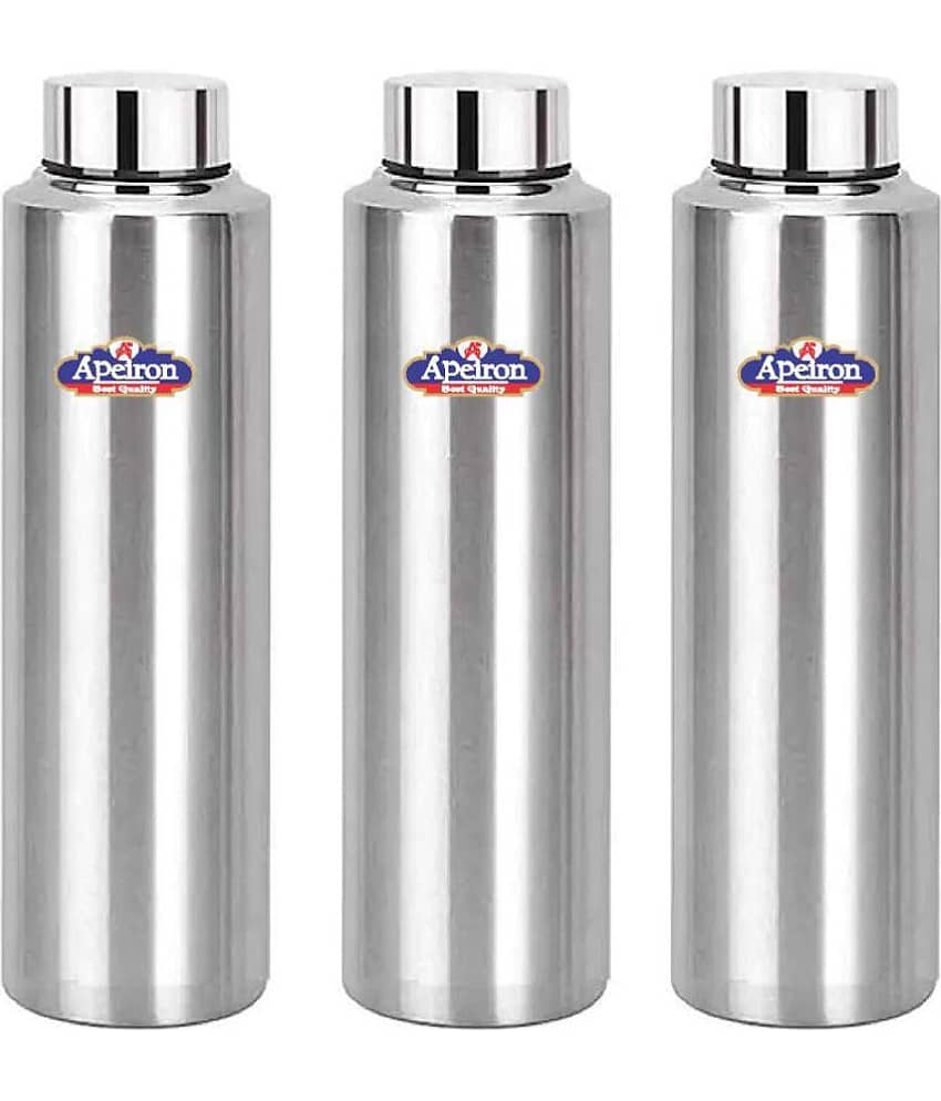 APEIRON FRIDGE WATER BOTTLE Silver 1000 mL Stainless Steel Water Bottle set of 1 view 2