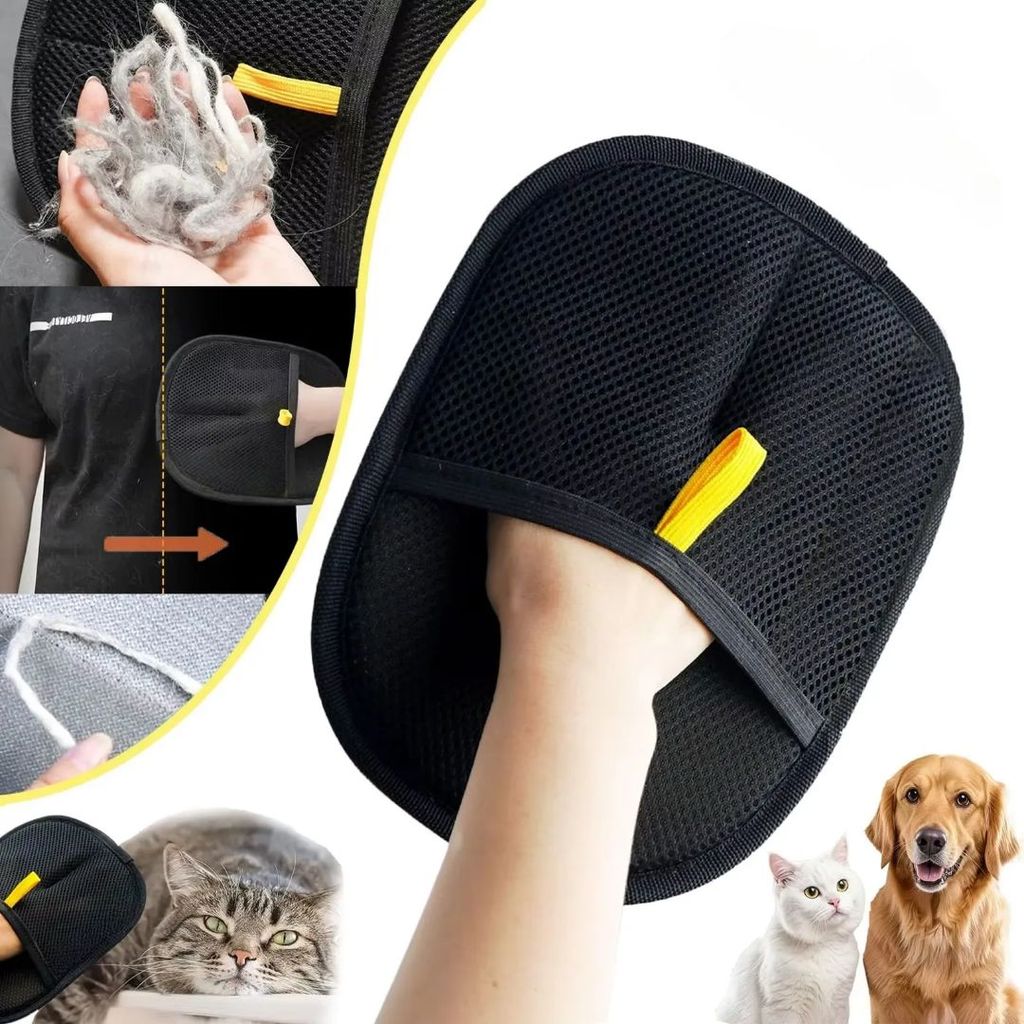 Pet Hair Remover, Electrostatic Pet Hair Removal Gloves, Reusable Cat & Dog Hair Remover for Couch, Furniture, Carpet, Curtain, Upgraded Animal Fur Removal, Cat Grooming Glovessy (Pack of 1)