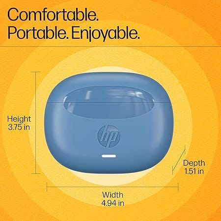 HP H150 Wireless Earbuds, Bluetooth connectivity, Digital Active Noise Cancelation (Blue) view 2