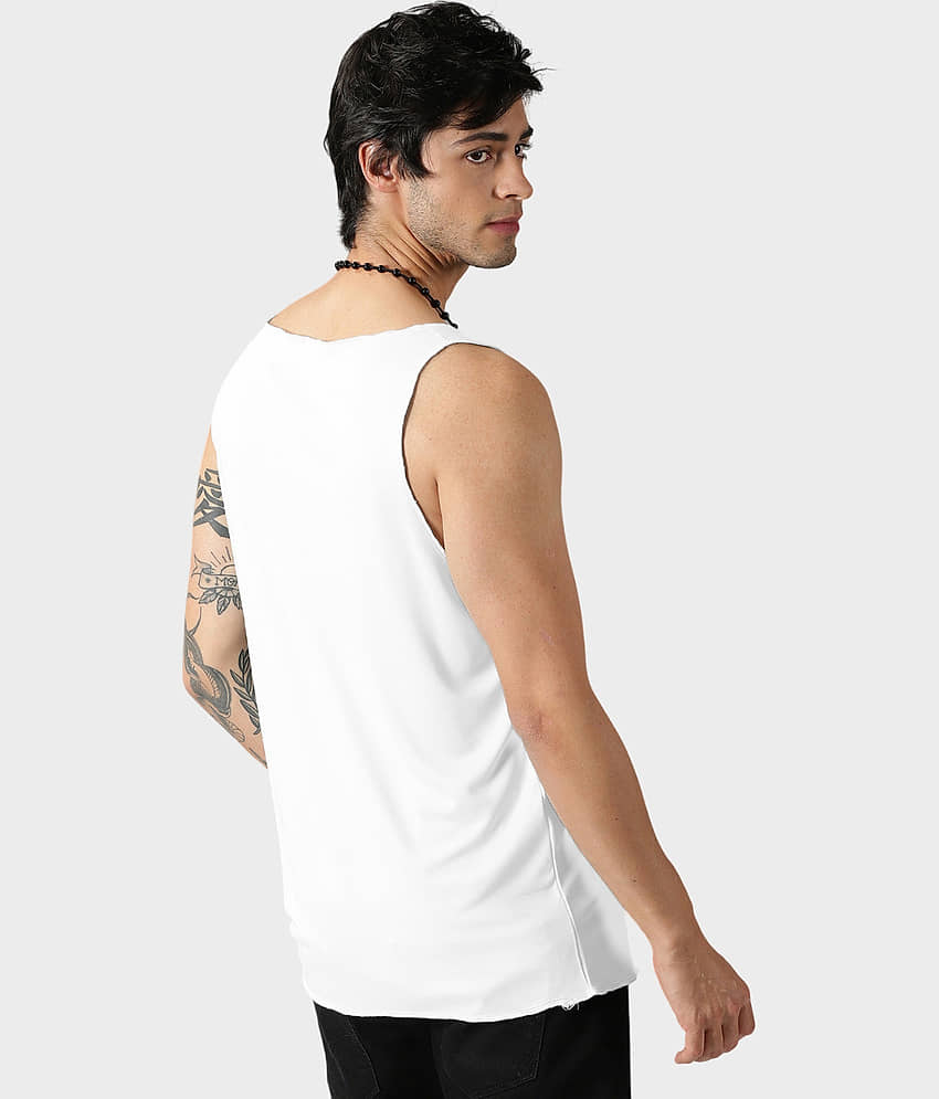 Diversify Pack of 1 Polyester Gym Vest For Men ( White ) view 2