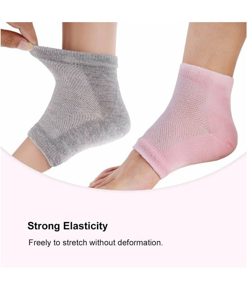 Globle Ex Vented Moisturizing Gel Heel Sock,Toeless Spa Sock For Foot Care - Multicolour view 2