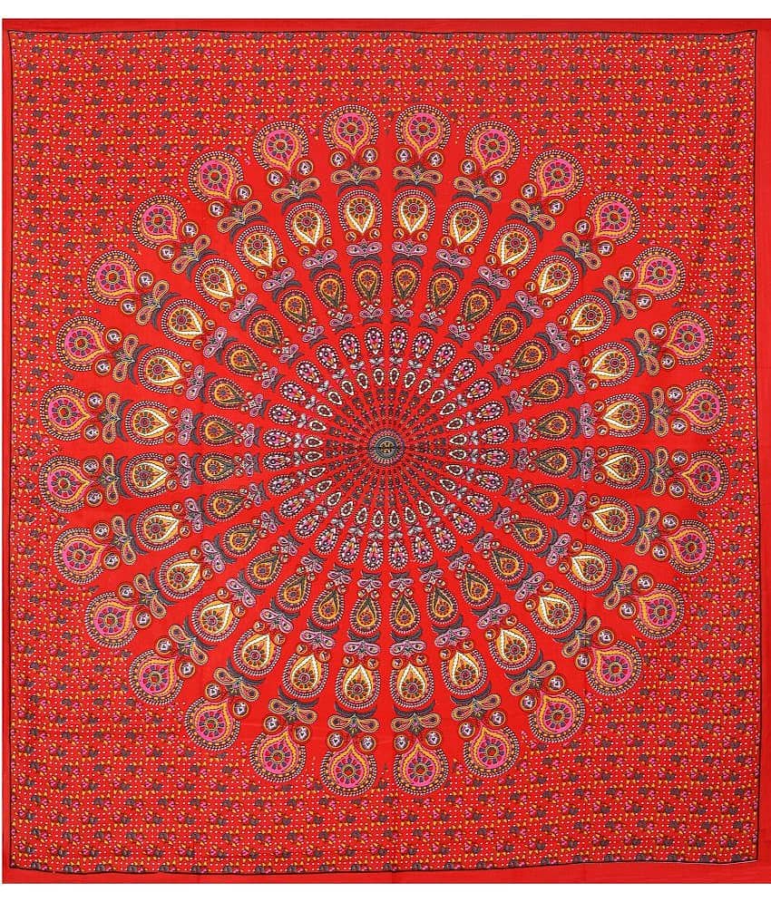 Cosito Cotton 1 Double Bedsheet with 2 Pillow Covers ( Red ) view 2