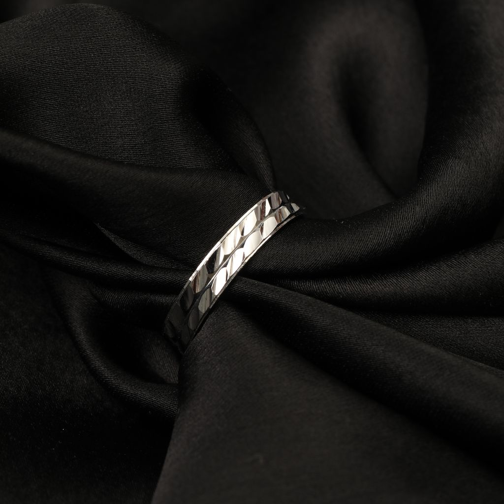 925 Sterling Silver Textured Band Ring for Men & Women | Classic Minimal Design | Daily Wear Ring I Weight - 2.89 gram view 2