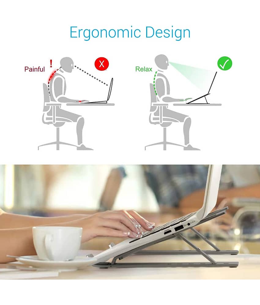 Portronics - Metal Laptop Stand ( Pack of 1 ) view 2