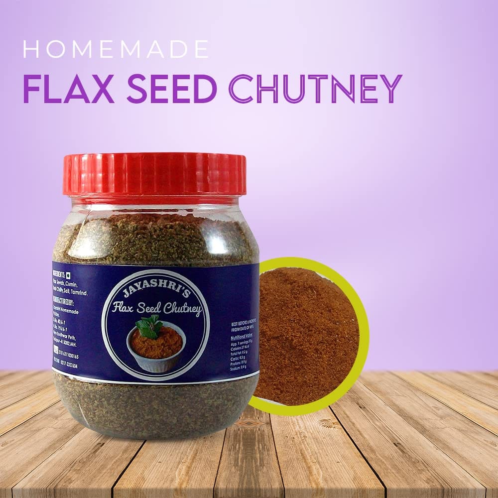 JAYASHRI HOMEMADES Flax Seed Chutney | Homemade and Healthy | Jawas Chutney | Alsi Chutney | 250 GMS view 2