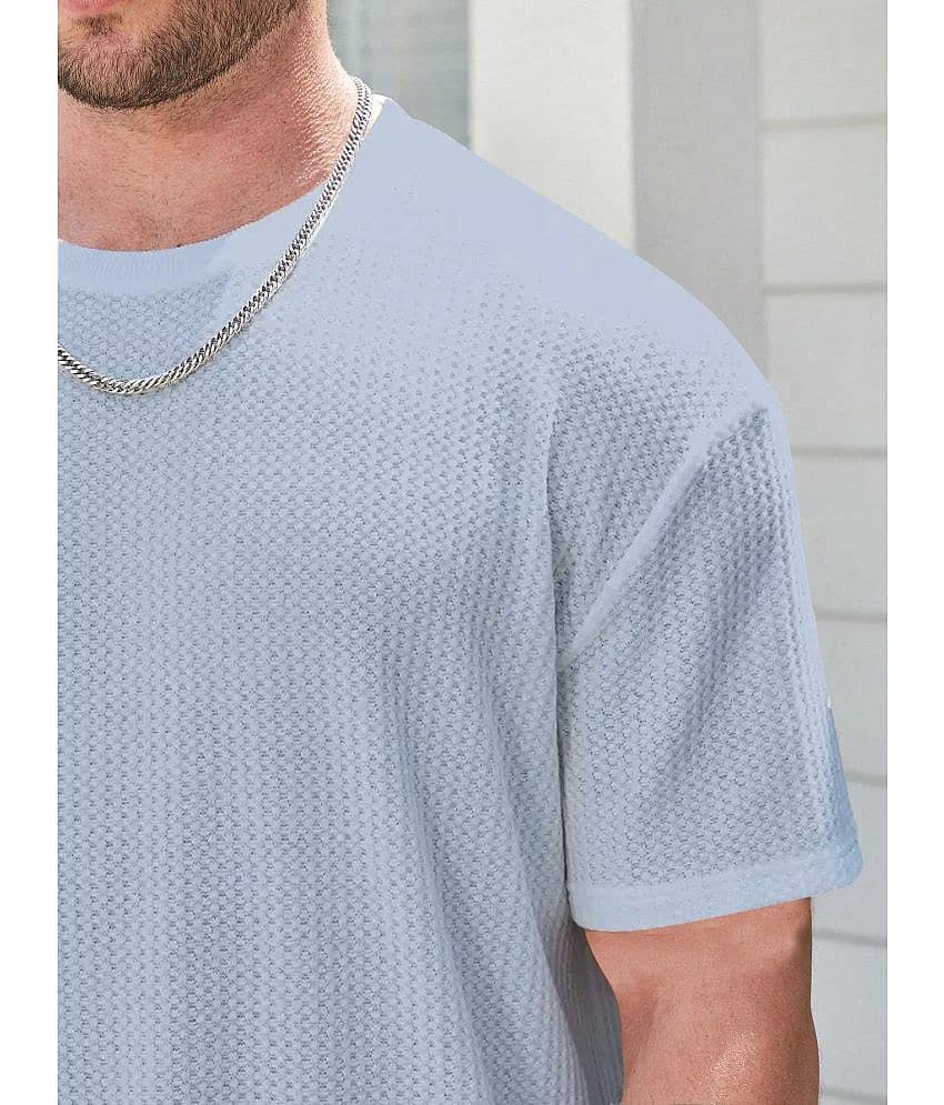 PERSONALITEE Pack of 1 Cotton Blend Regular Fit Men's T-Shirt ( Aqua Blue ) view 2