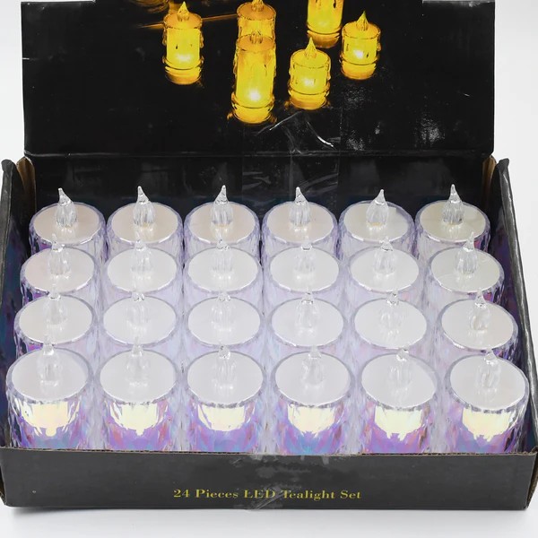 24 Pcs Flameless and Smokeless Decorative Melting Candles LED Tea Light, Diwali view 2