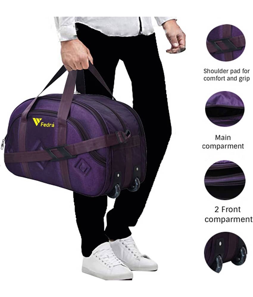 FEDRA - 40 Ltrs Purple Polyester Duffle Bag view 2