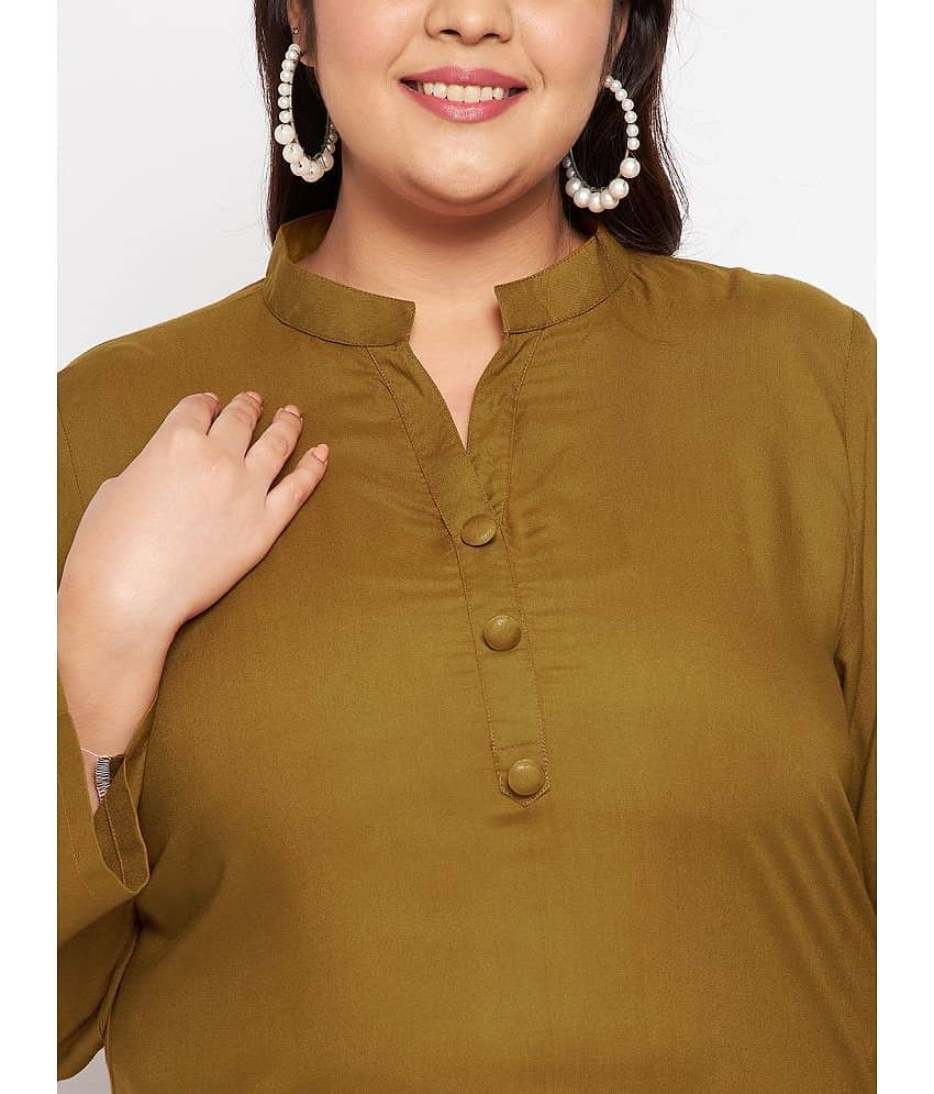 VINAAN Women's Rayon Regular Top ( Brown ) view 2