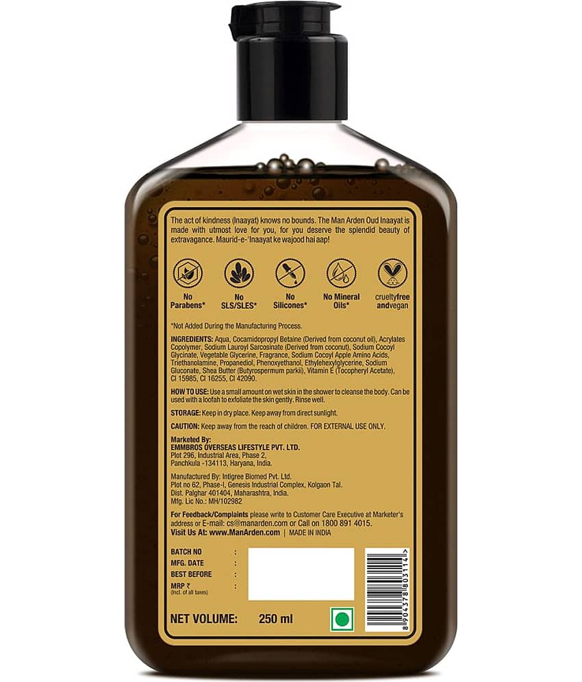 Man Arden Oud Inaayat Luxury Body Wash Infused With Shea Butter & Vitamin E, 250ml view 2
