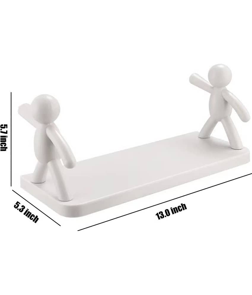 GEEO White Plastic Wall mount Stand ( Pack of 1 ) view 2