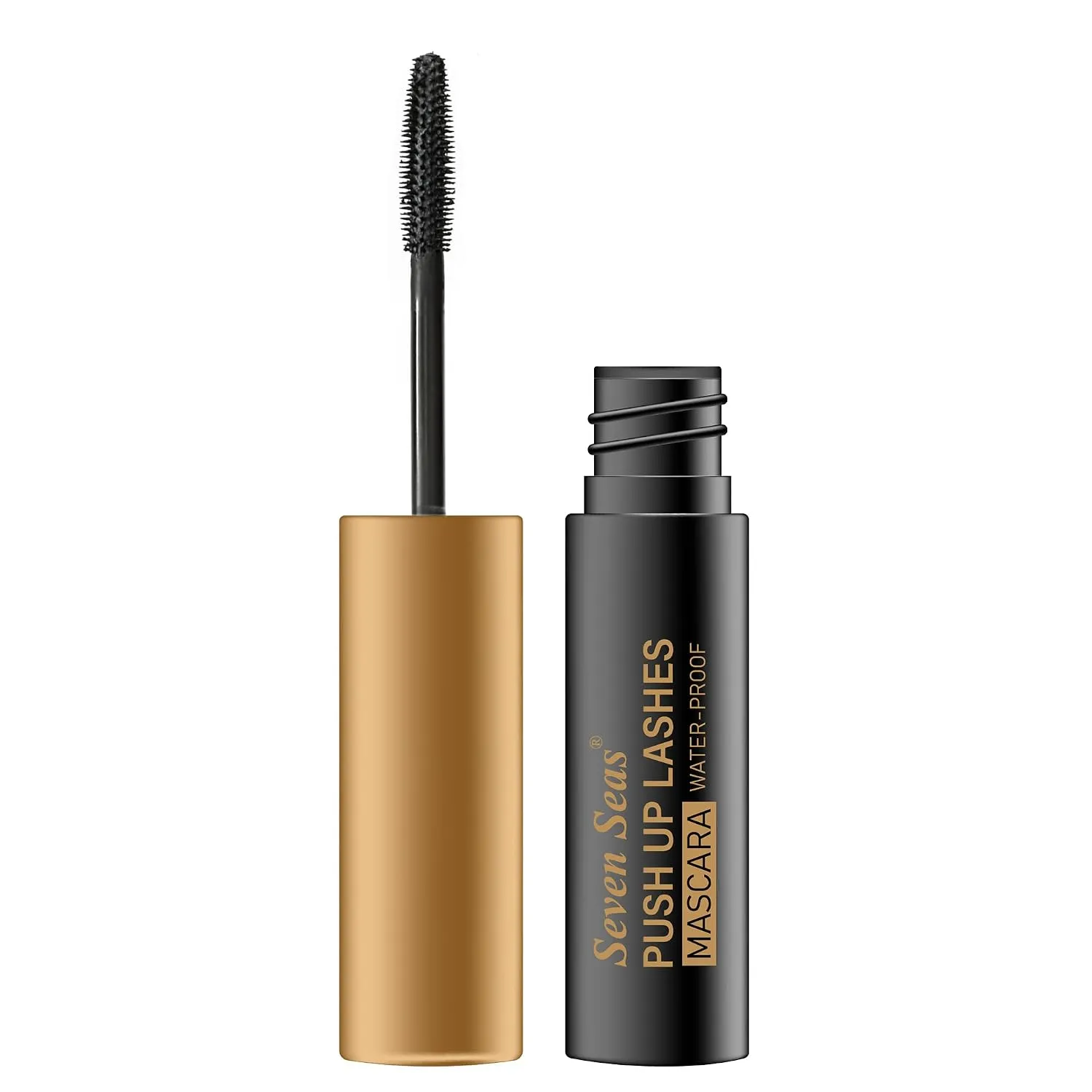 Seven Seas Push Up Lashes Mascara Waterproof Smudgeproof - Black | With Classic Cone Brush | Long Lasting Mascara for Women 10g view 2