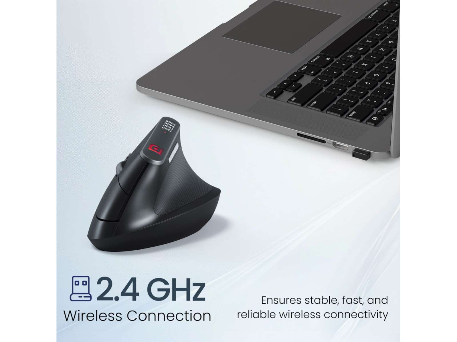 Portronics Toad Ergo 6 Buttons, 2.4 GHz Wireless, Vertical Ergonomic Design, Supports Wrist Posture view 2