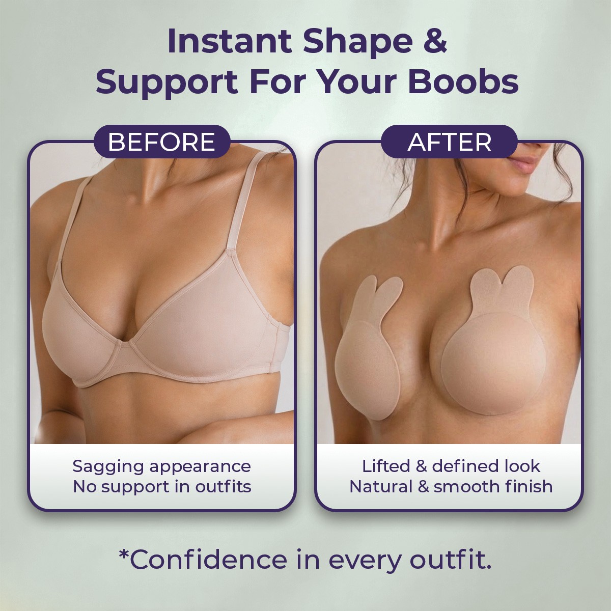 Sanfe Flix Reusable Breast Lift Cups, 1 Pair, Strapless Backless Bra Pads I Reusable view 2