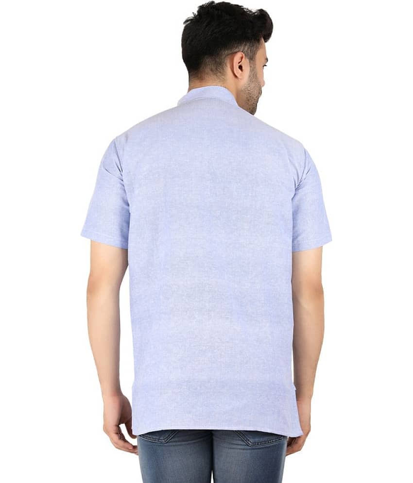 Latest Chikan - Peach Cotton Men's Shirt Style Kurta ( Pack of 1 ) view 2
