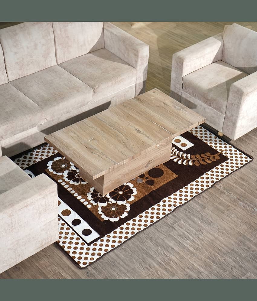FURNISHING HUT Maroon Velvet Carpet Abstract 5x7 Ft view 2