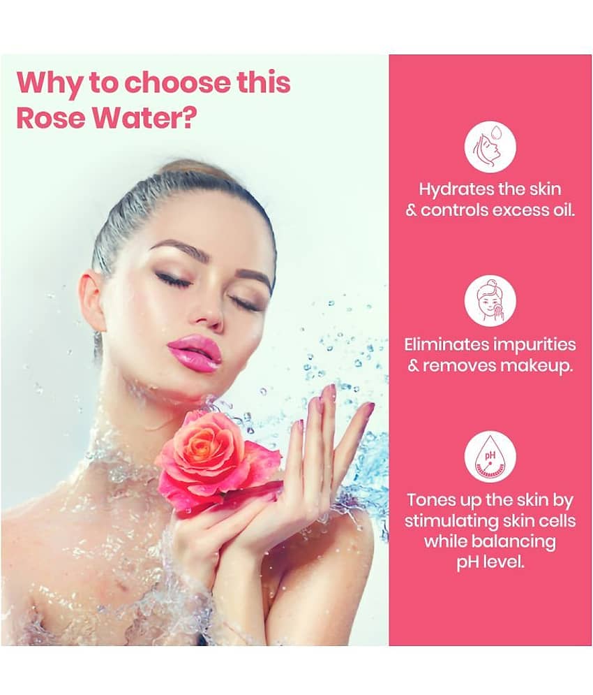 TNW - The Natural Wash Steam Distilled Rose Water For Hydrated Skin & Minimizing Open Pores, 200Ml view 2