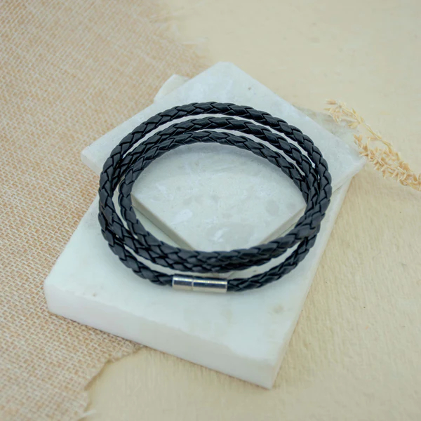 Upakarna Black String Men Bracelet view 2