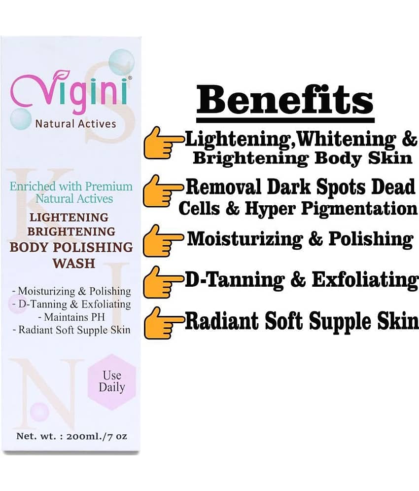 Vigini Fairness Gori Body Wash Coffee Glutathione Skin Lightening Moisturizer 200 ml view 2