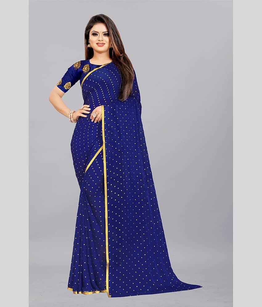 Rhey Chiffon Printed Saree With Unstitched Blouse Piece ( Yellow )