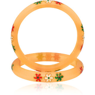LUV FASHION Gold plastic Designer Bangles view 2