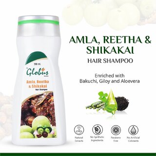 (Combo of 2) Globus Amla Reetha Shikakai Shampoo 200ml & Globus Daily Moisturising Body Lotion 200ml Twin Pack view 2