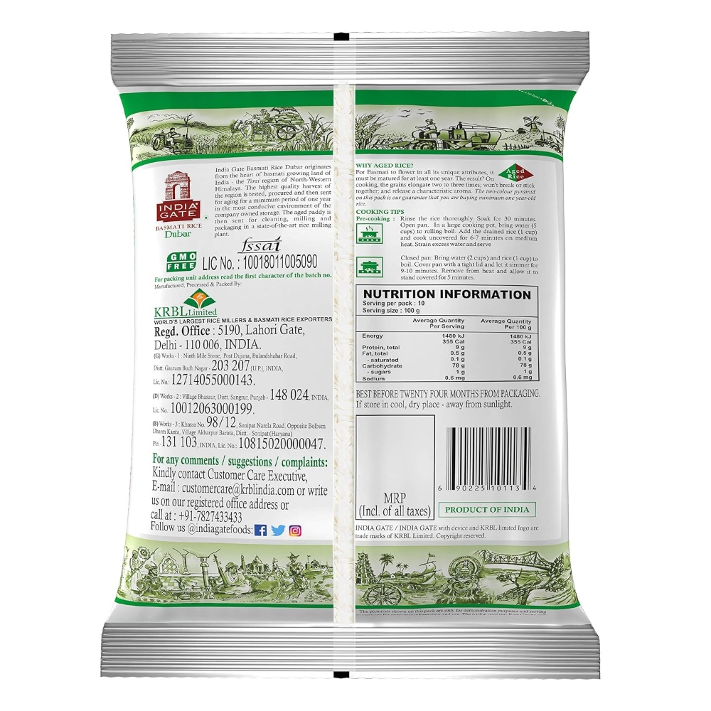India Gate Dubar Basmati Rice 1 Kg view 2