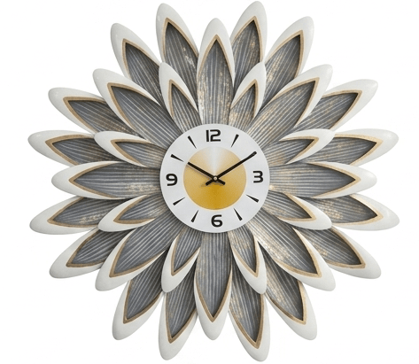 Luxury Flower Wall Clock Art – Modern 3D Floral Wall Decor for Living Room | Luxury Leaf Pattern Wall Clock view 2
