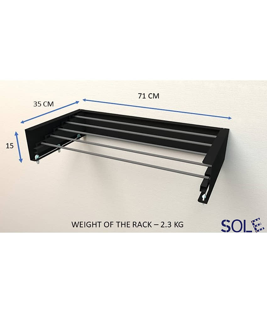 Sole Module Wall Mounted Foldable Cloth Drying Sleek Rack view 2