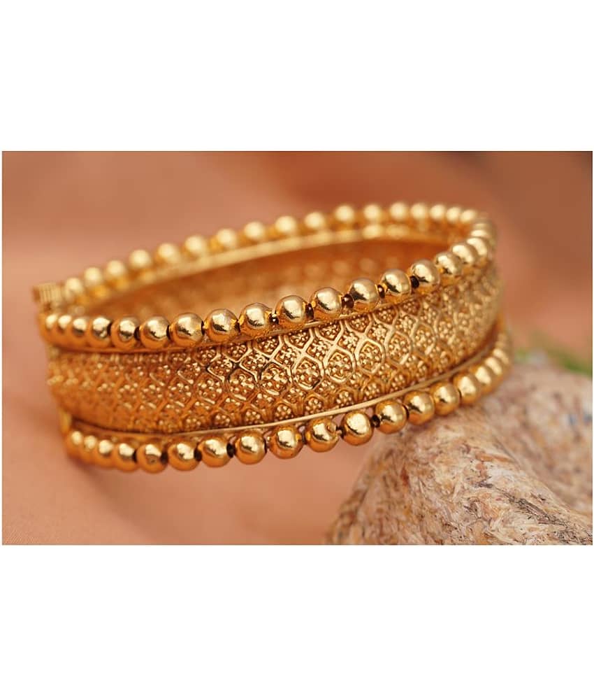 Ethnic 1 Gram Gold Plated Floral Design Openable Kada for women & Girls view 2