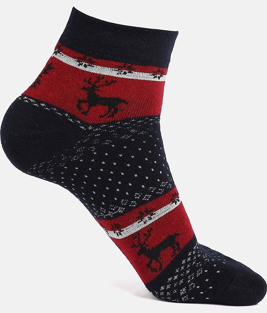 Kolor Fusion Cotton Blend Men's Printed Multicolor Ankle Length Socks ( Pack of 4 ) view 2