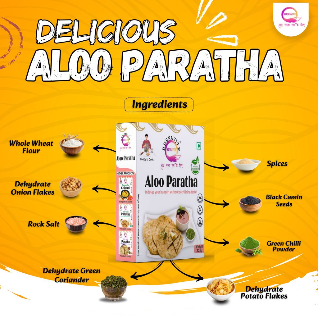 Aloo Paratha | Paratha Premix 300 Gm, Peanut Chutney 50g and Mix Pickle 50g | Made With Natural Ingredients | Taste of Bihar view 2