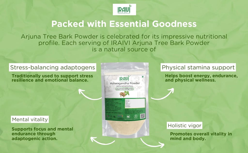IRAIVI Premium Ashwagandha Powder 200g | Amukkara Kizhangu | Panneeru Gadda | Stress Adaptation & Vitality | 100% Pure Ashwagandha Supplement | Supports Energy & Calm view 2