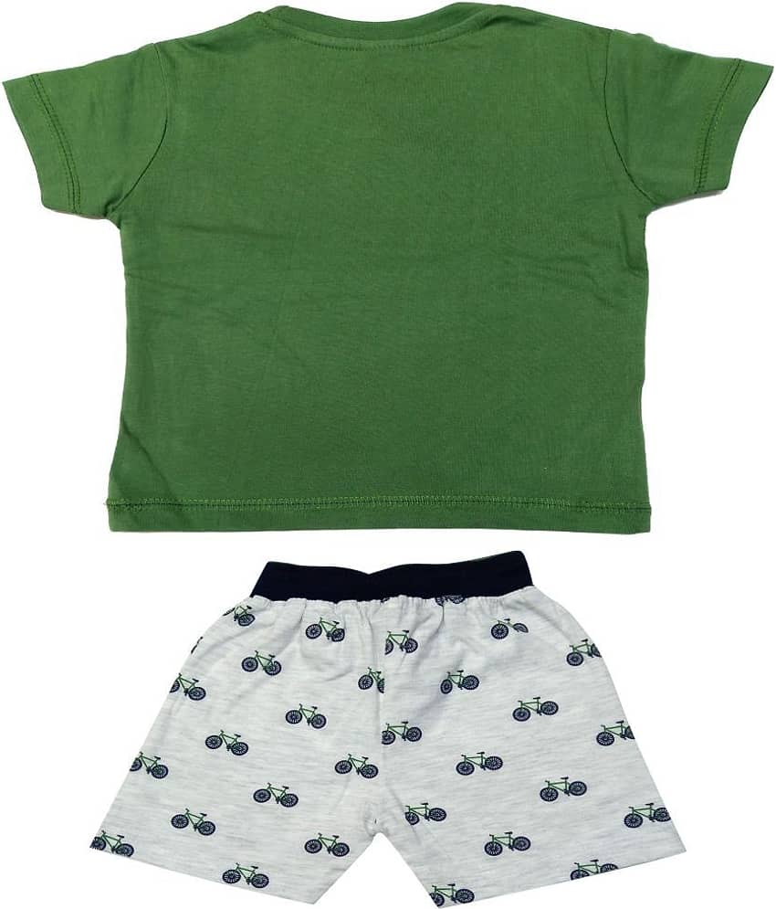 Kideon Pack of 1 Boys Cotton T-Shirt & Shorts Set ( Red ) view 2