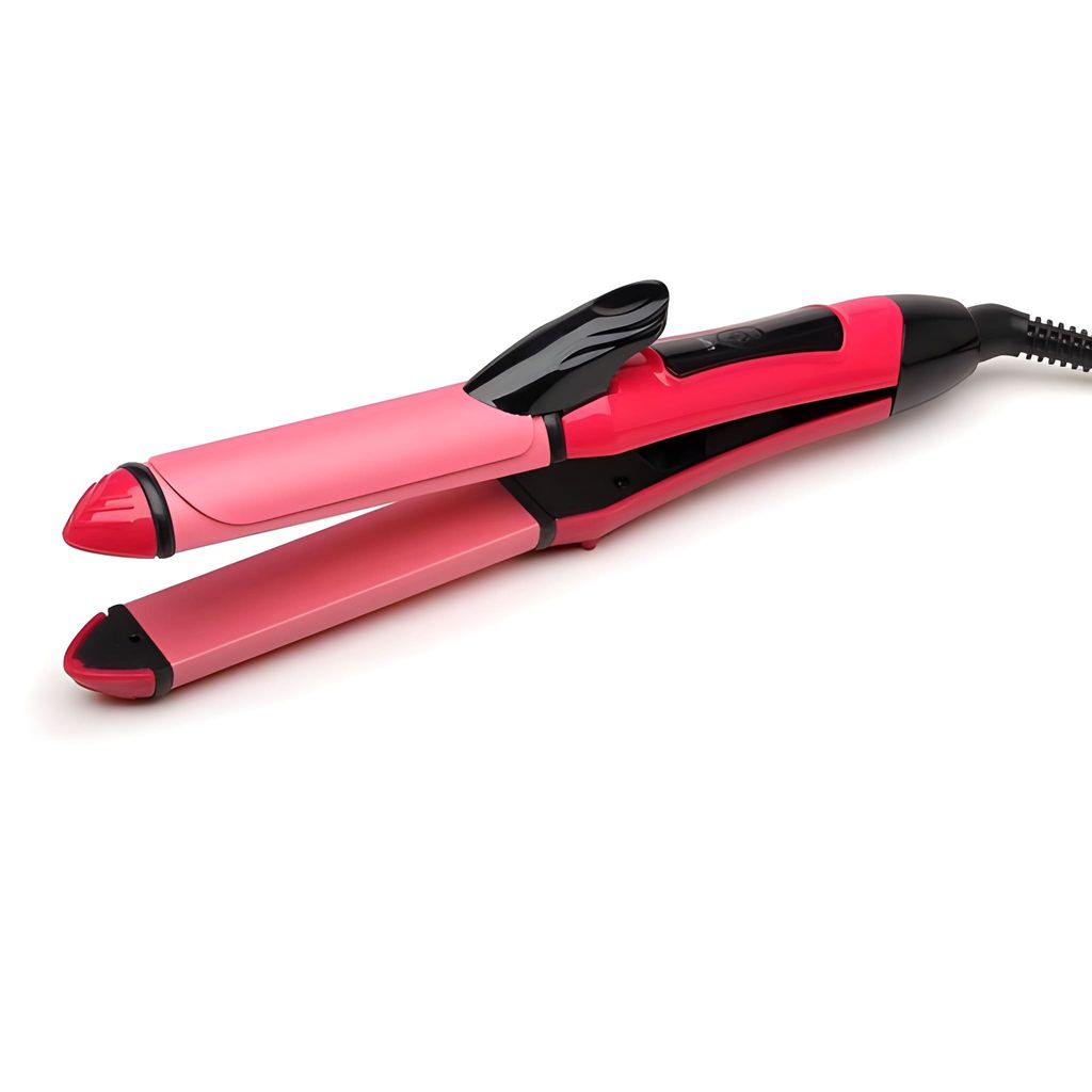 2 in 1 Hair Straightener and Curler with Ceramic Plates | Professional Hair Styling Machine for Women | Straightening & Curling Iron Combo (Original Quality) view 2