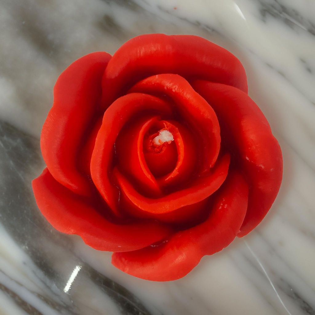 Rose Flower Shape for Home Decor | Romantic Fragrance | Smoke-Free | Romantic Night Pillar Candle (Pack of 1, Red) view 2