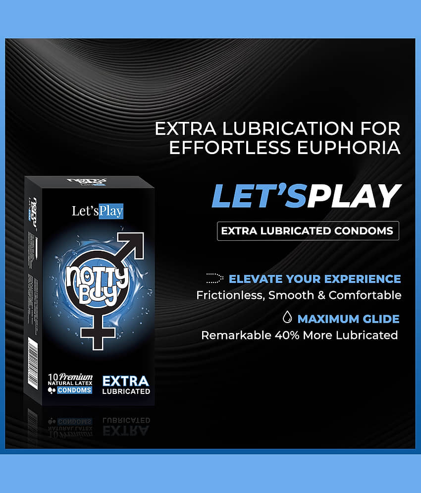 NottyBoy Slide Strawberry Flavoured Lubricant 100ML and Extra Lubricated Condoms - Pack of 2 view 2