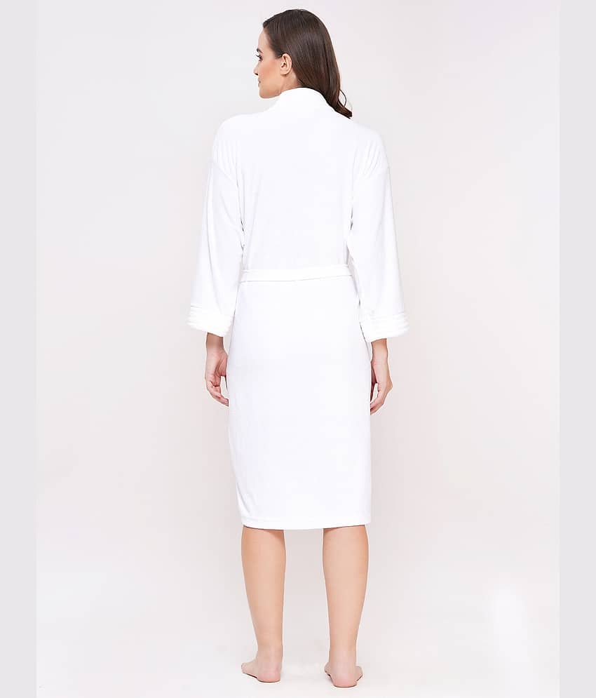 Poorak White Free Size Bathrobe ( Pack of 1 ) view 2