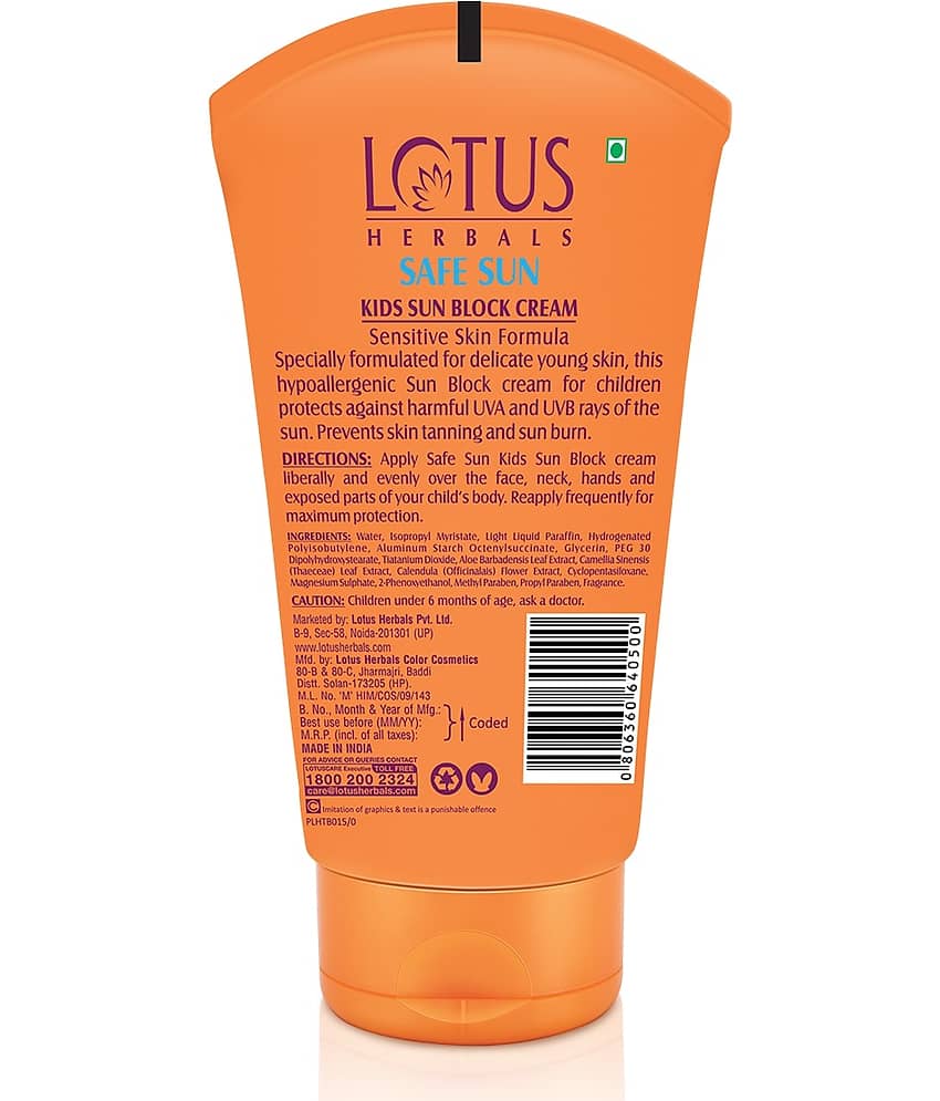 Lotus Herbals Safe Sun Kids Sunscreen Cream Sweat & Waterproof SPF 25 100g (Pack of 1) view 2