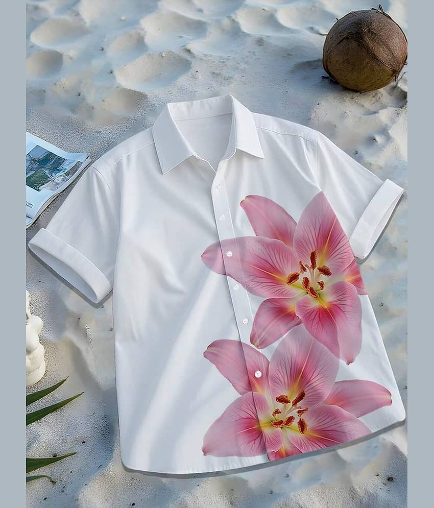 HARPITA Cotton Blend Regular Fit Printed Half Sleeves Men's Casual Shirt - Beige ( Pack of 1 ) view 2