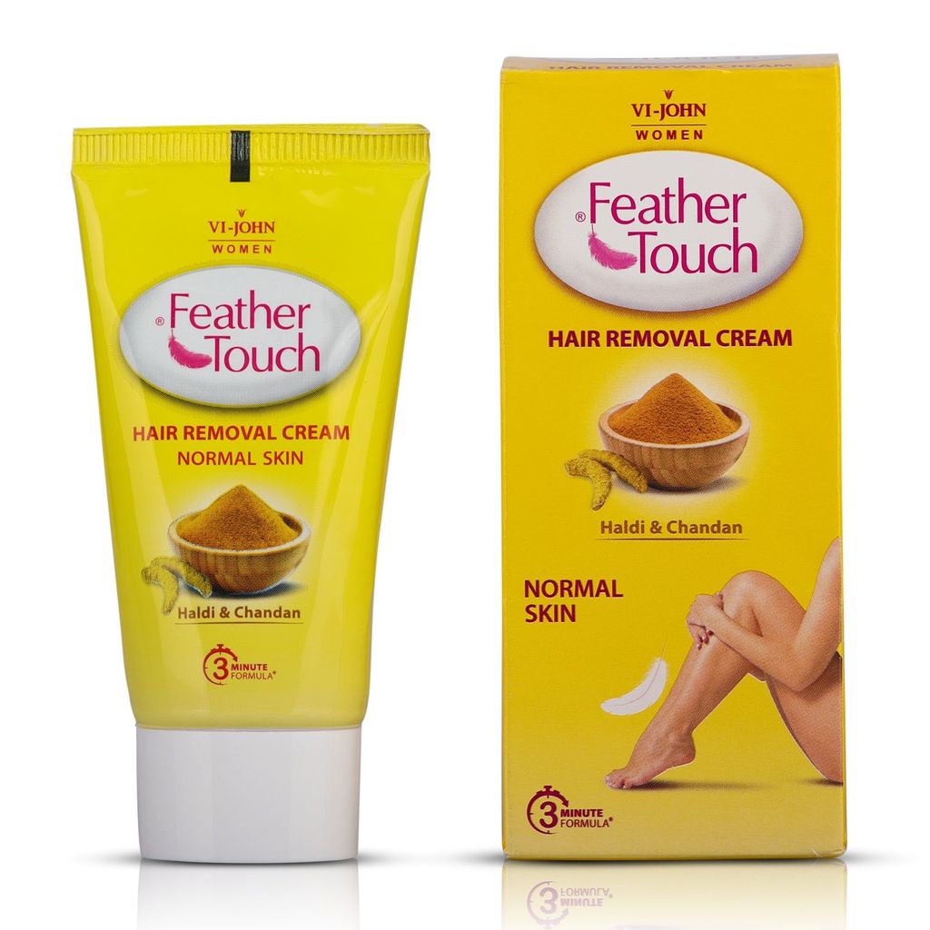 VI-JOHN Feather Touch Haldi Chandan Hair Removal Cream for Women With No Ammonia Smell, Normal Skin - 40g | Suitable for Legs, Underarms, Bikini Line, Arms | 2x Longer Lasting Smoothness than Razors view 2