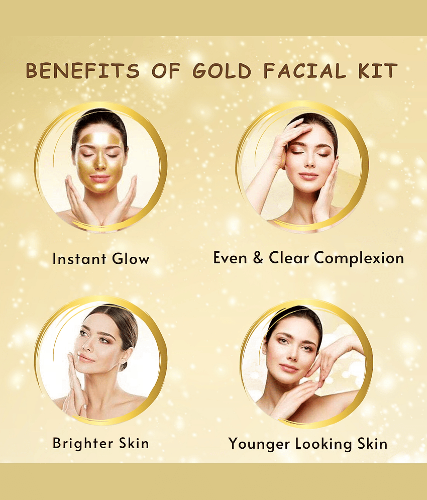 Phillauri Facial kit 3 Times Use Facial Kit For All Skin Type Gold 100 ( Pack of 1 ) view 2
