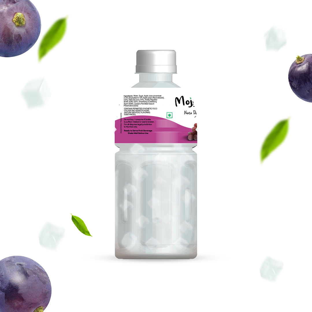 Mojo Mojo Grape Juice With Nata De Coco, 300 ml - Pack of 6 view 2