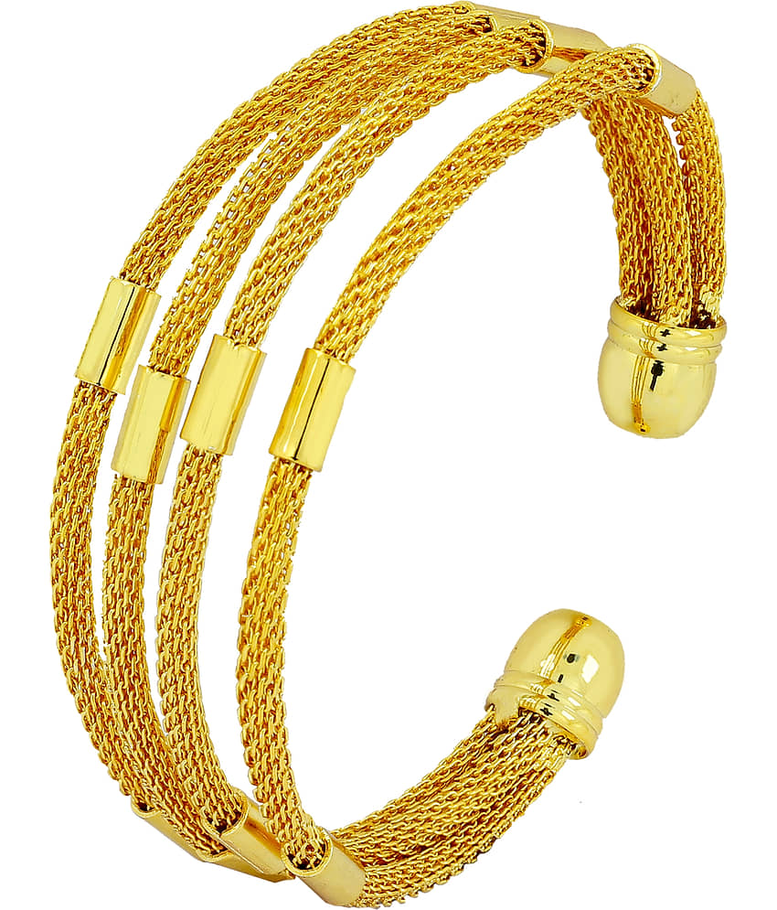 ZIVOM® Stylish Mesh Filigree Just Like 18K Gold Cuff Kada Bangle Bracelet For Women Girls view 2