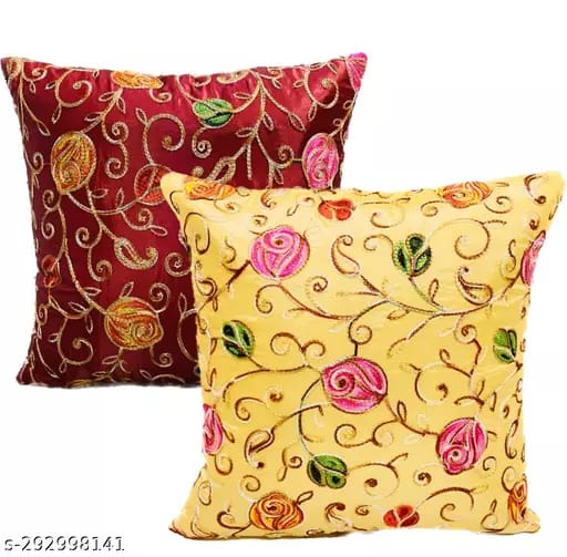 BALLEY MULTICOLOUR EMBROIDERY CUSHION COVER 16x16 inches view 2