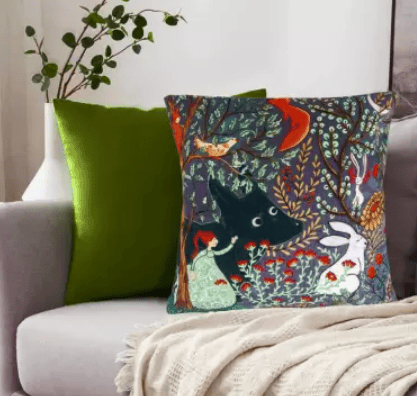 Fashnita Embroidered Cushions Cover (16 cm*16 cm, Dark Green, Multicolor)
