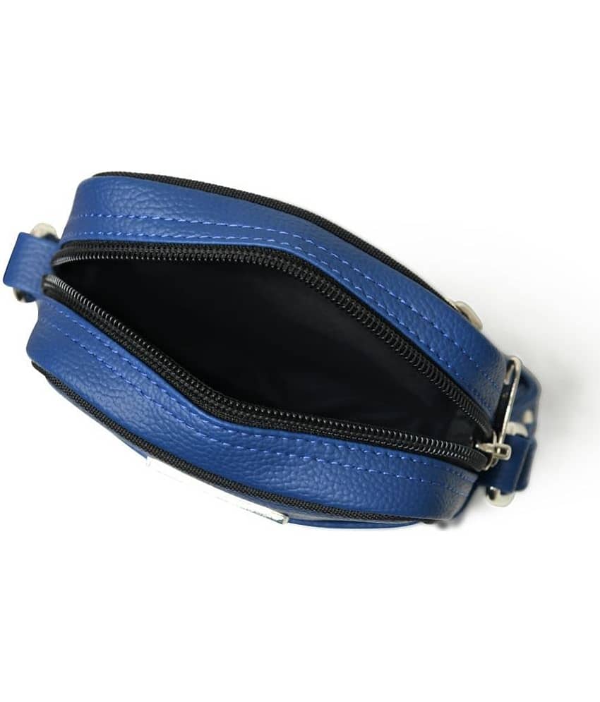 MATRICE - Blue Textured Messenger Bag view 2